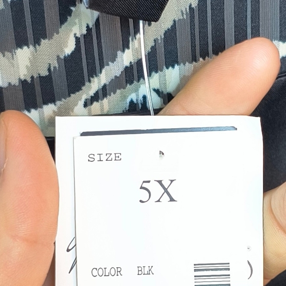 Maggie Barnes Blouse Sz 5X Semi Sheer Abstract Leaf Square Neck 3/4 Sleeve - Picture 5 of 8